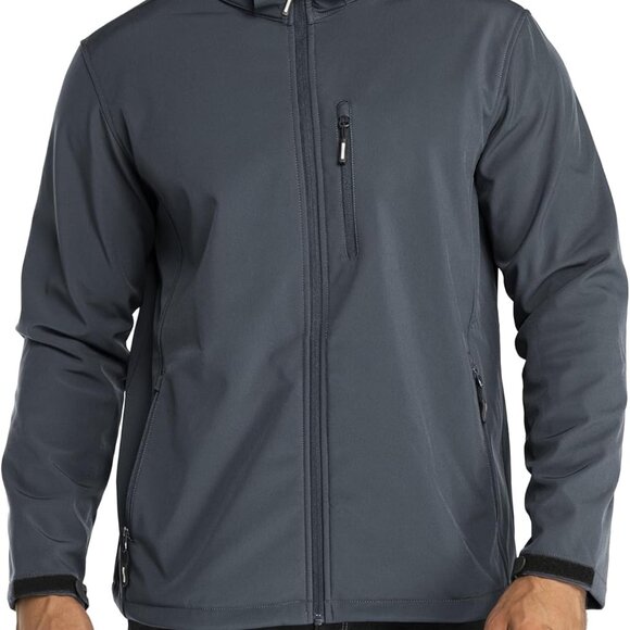 Comfortable Men's Softshell Jacket - Fleece-Lined, Adjustable Hood, Multi-Pocket - Picture 1 of 5